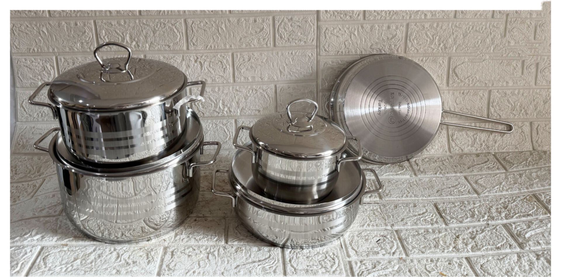قابلمه استیل 9پارچه کرکماز کد1900حک شده - تصویر 2